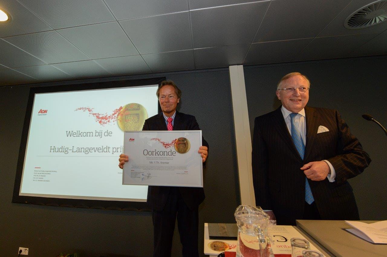 Theo Kremer ontvangt Hudig-Langeveldt prijs 2015