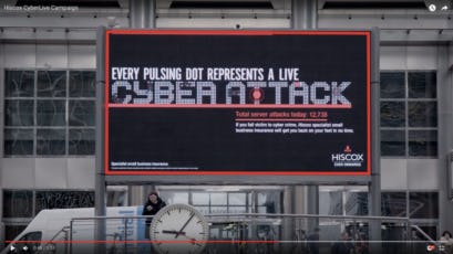 Nieuwe campagne Hiscox monitort cyberaanvallen realtime