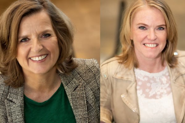 Antoinette Kalkman (links) en Patricia Boer hebben de leiding van FlexfFront overgedragen.