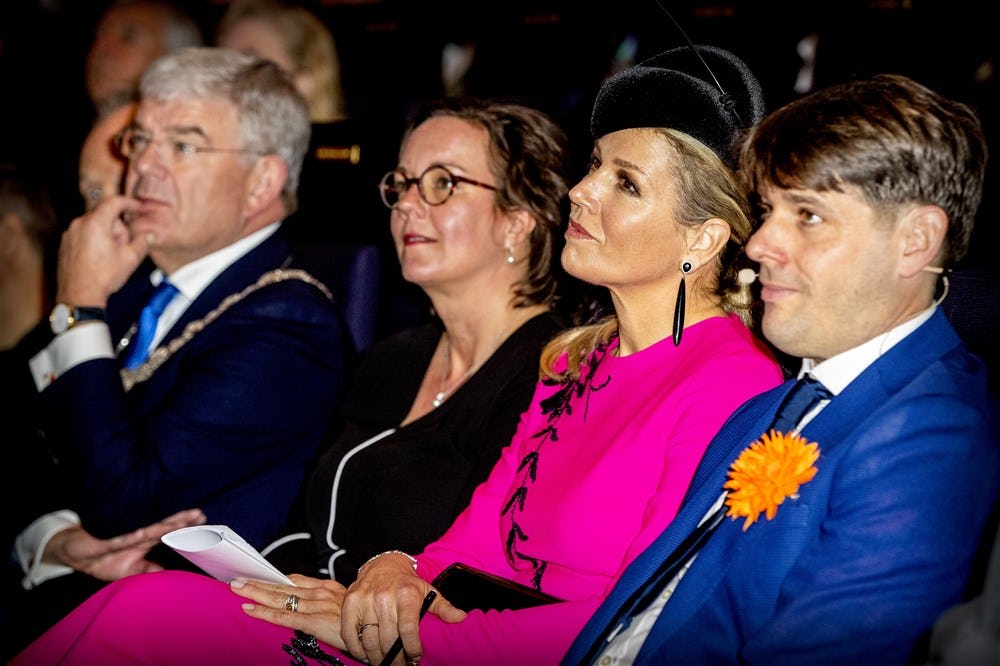 Koningin Maxima tjidens het jubileumcongres Nibud in TivoliVredenburg.