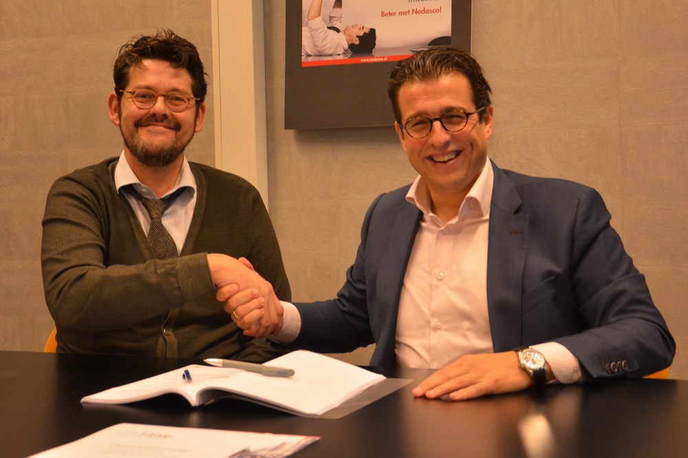 Marco Pos van Nedasco (links) en Peter de Hond van Fitale.