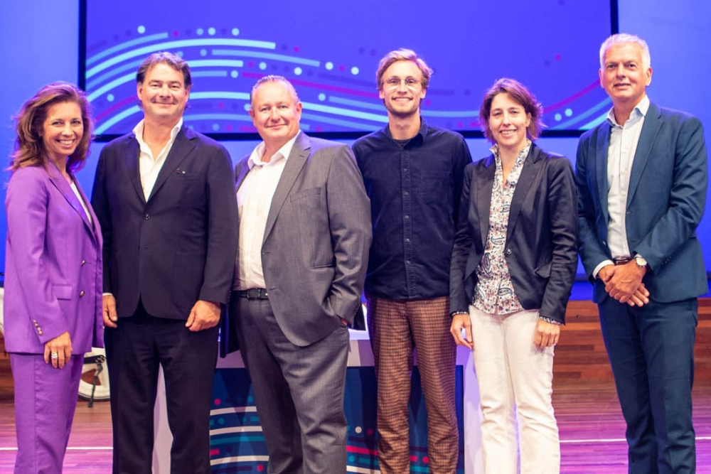 V.l.n.r. Pauline de Wilde, Enno Wiertsema, Geert Bouwmeester, Jouri Schoemaker, Joyce Walstra, Bernardo Walta