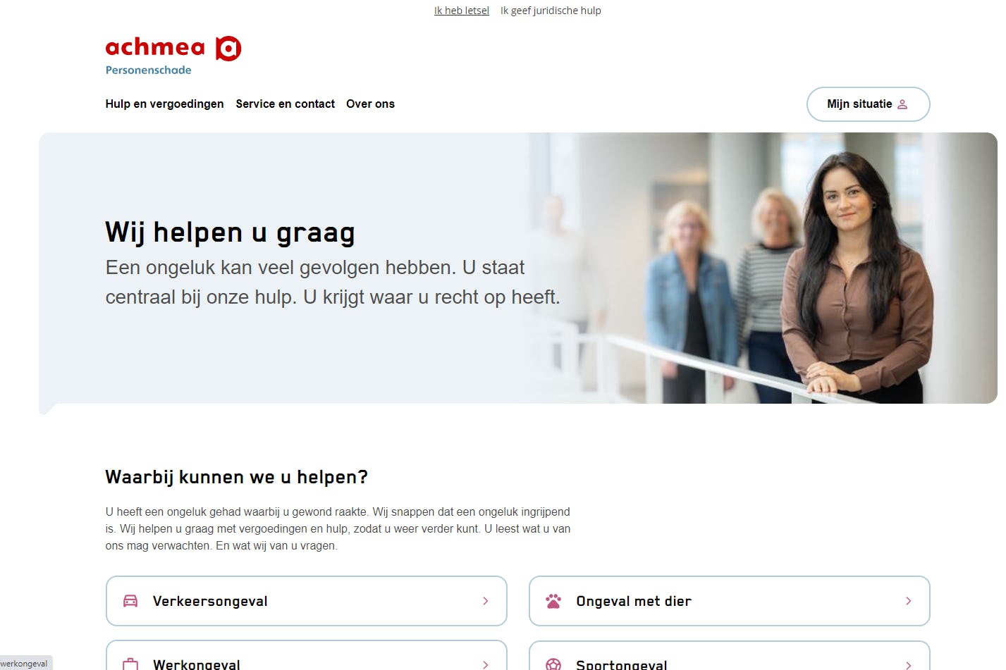 Achmea lanceert nieuwe website personenschade: hulp na een ongeval