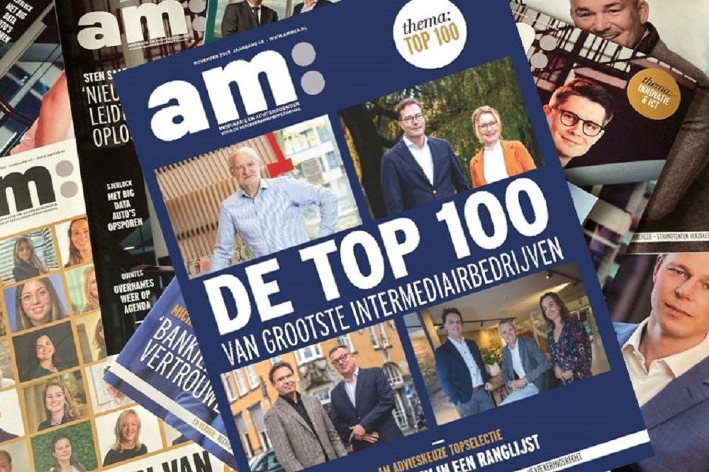 Speciaal voor bezoekers van AMdag: AMmagazine met de Top 100 intermediair
