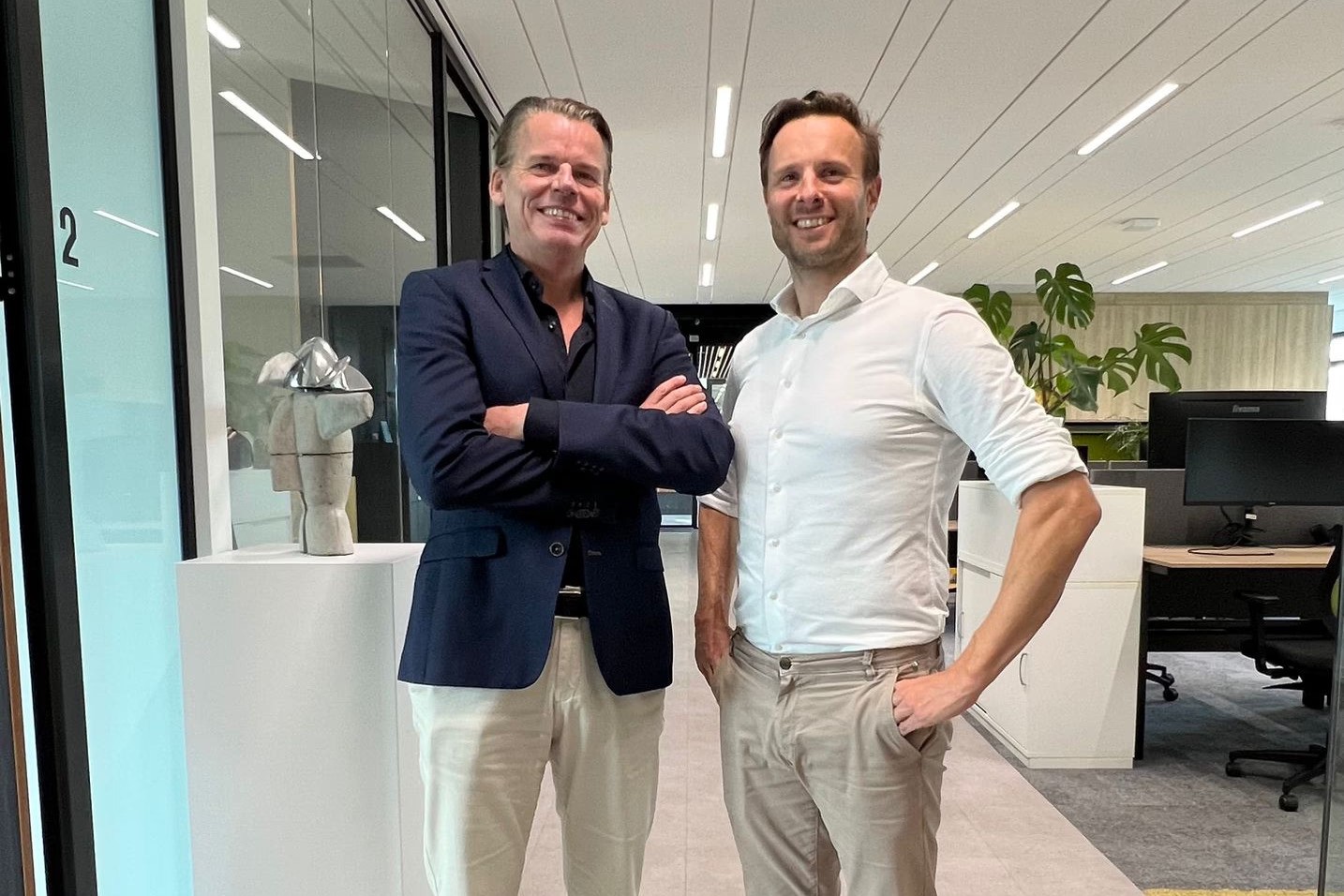 CEO Jack Vos (l) en oprichter en CTO Dennie van den Biggelaar