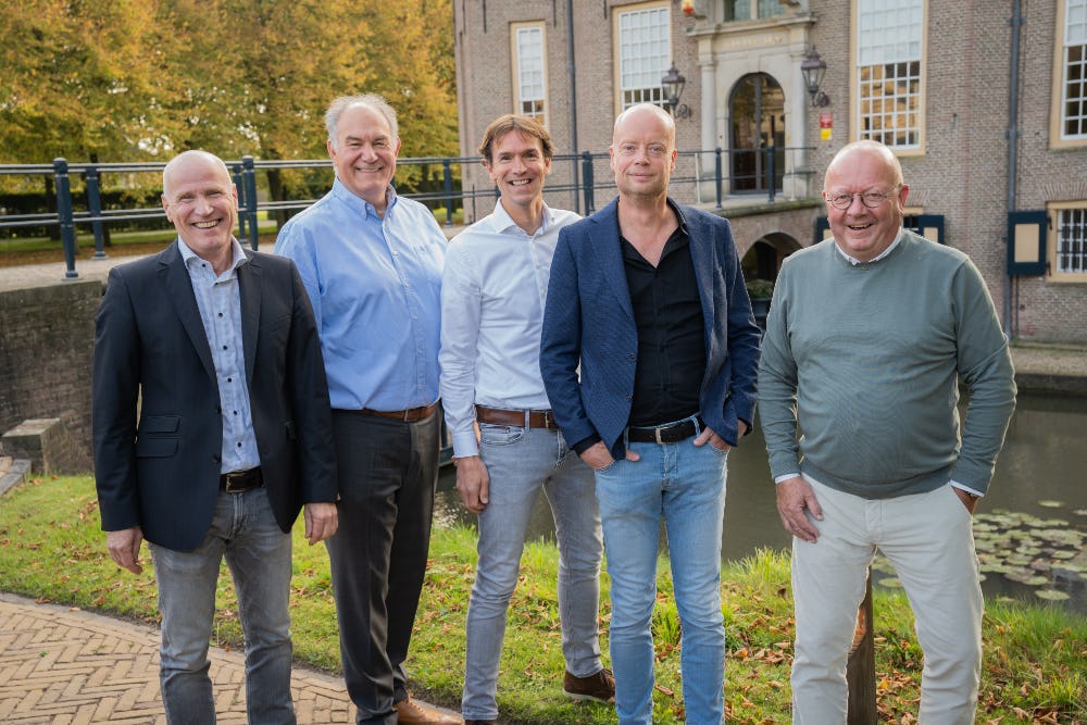 V.l.n.r. Hans Roegiers, Ralph van Helden, Rogier Kuijpers, Frans Kemper, Patrick van den Hoven