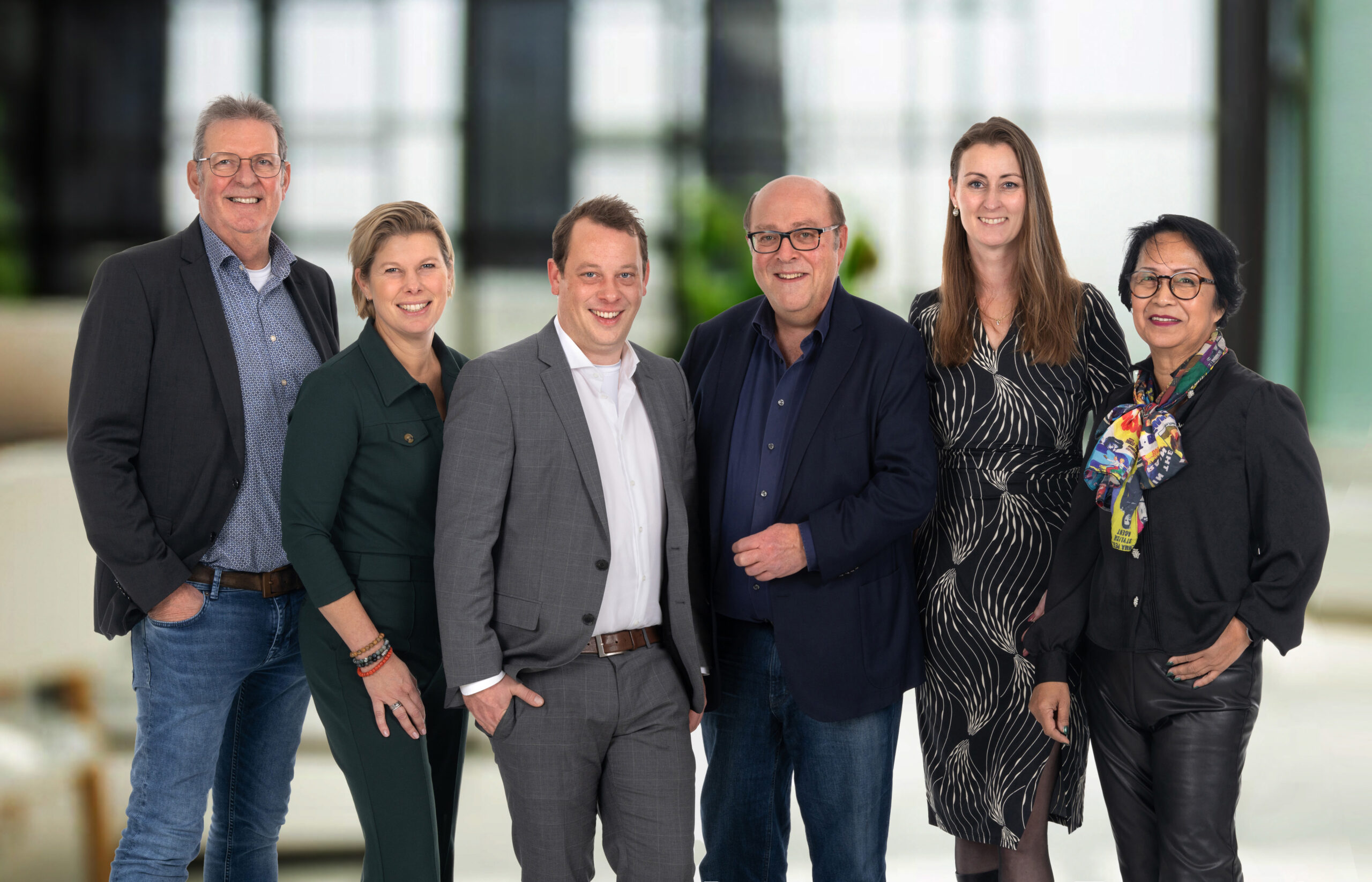 V.l.n.r. Rini Withagen, Georgette Kuntz, Joost Groot, Berth Groot, Leonie Kemperink en Barbara Eysbach