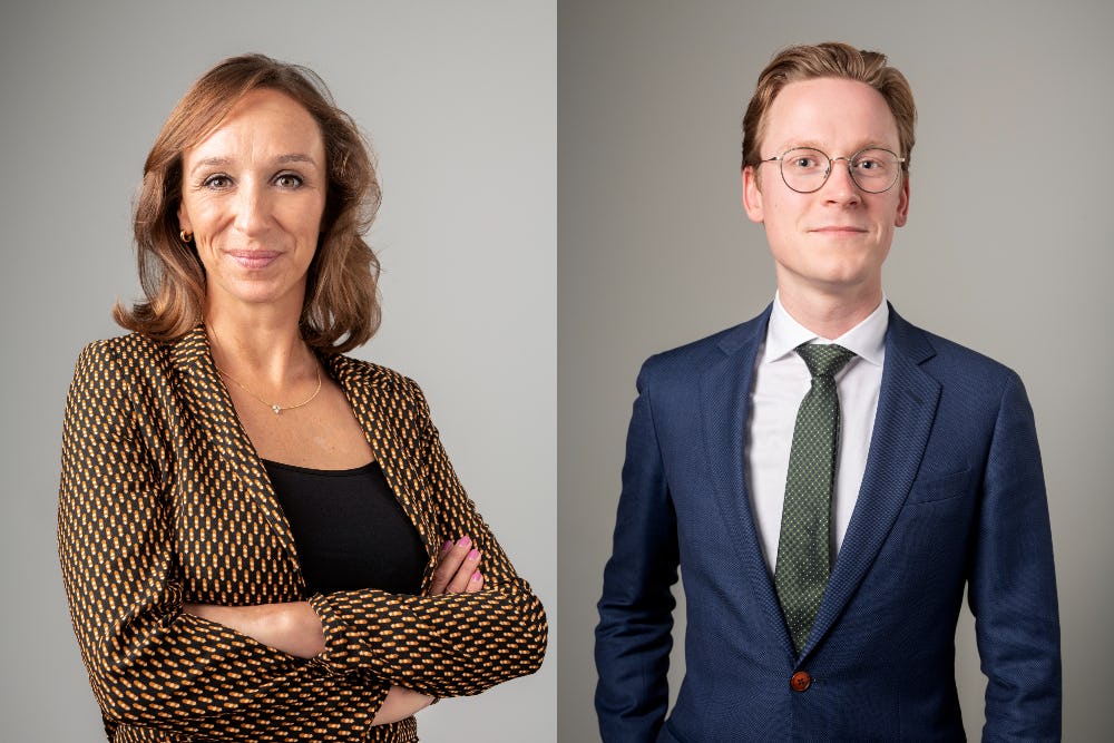 Rosemarijn Labeur en Rick Sanders, advocaten bij Finnius in Amsterdam