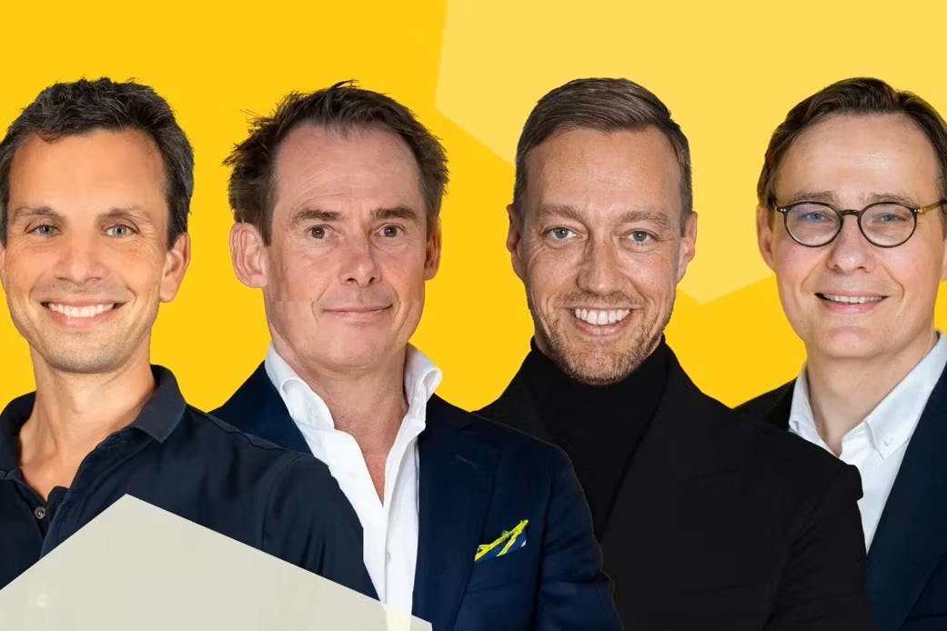 V.l.n.r.: Tom Dehouck, Victor ter Beke, Auke Dirkmaat en Michel Jongboer