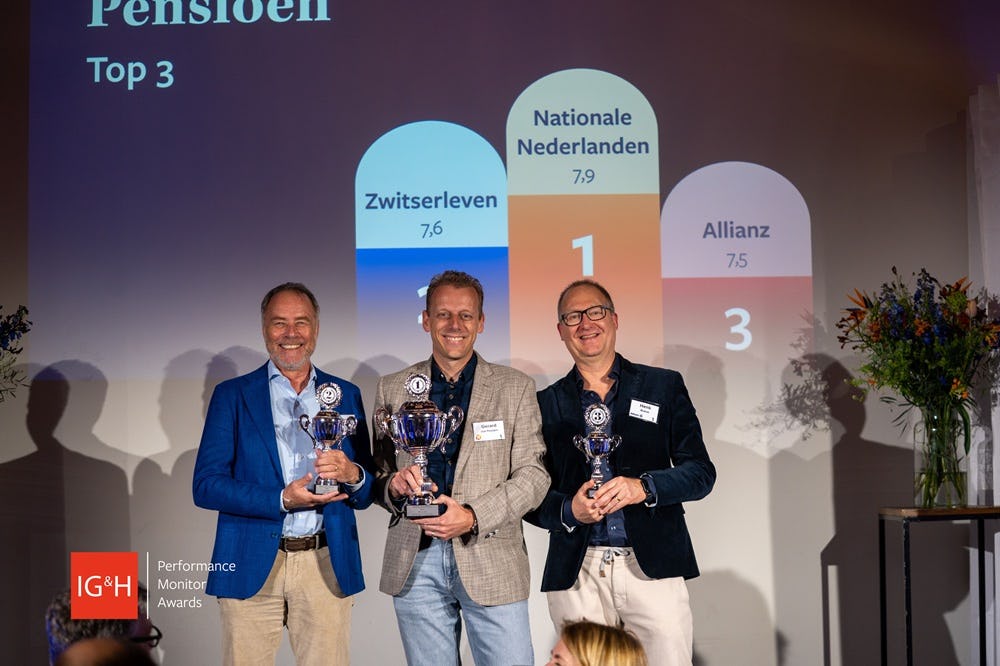 Top 3 deelmarkt pensioen: Zwitserleven (2), NN (1) en Allianz (3)