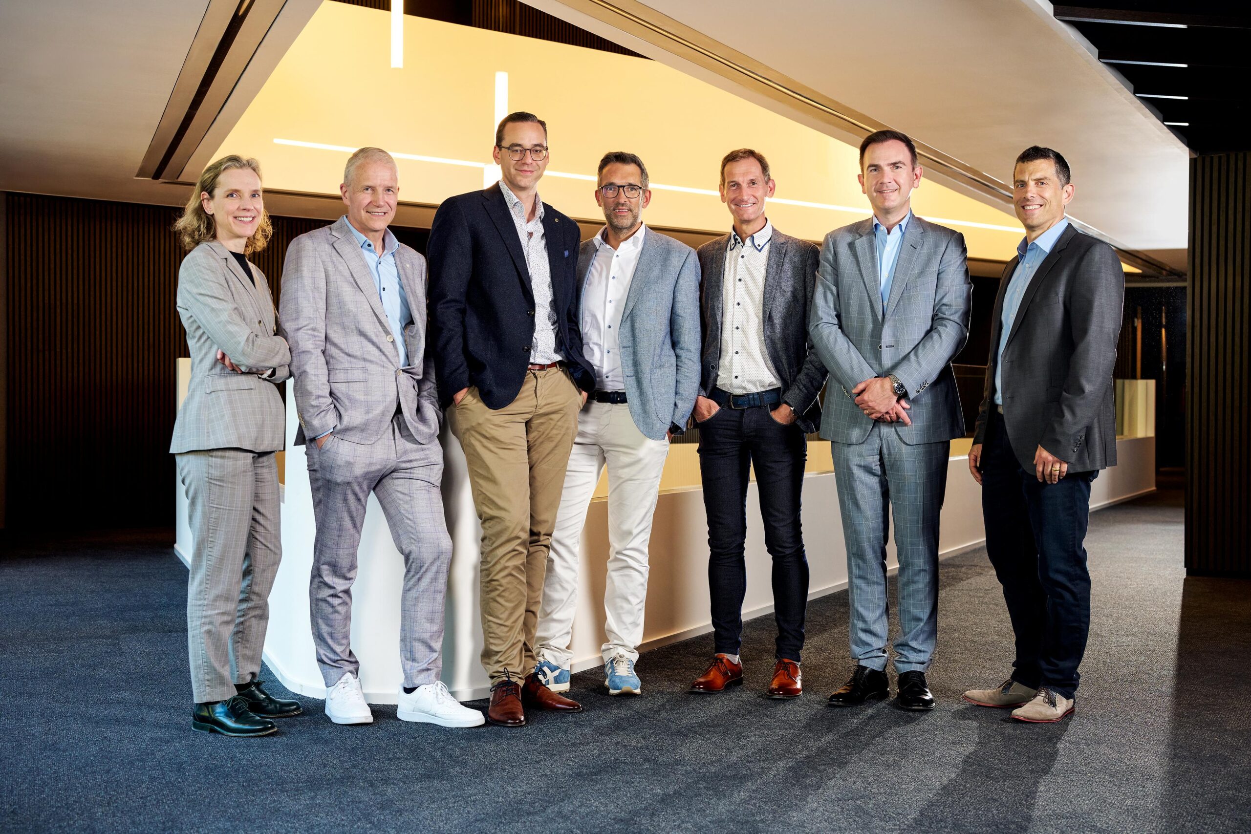 v.l.n.r. Nathalie Calle, Erwin Schröder, Christoph Fank, Simon Boskin, Daniel Weinbrenner, Steven Brouckaert, Michael Henz