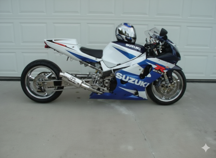 Afbeelding: vergelijkbare motor met 'verlengde achterbrug'. Gegenereerd door AI