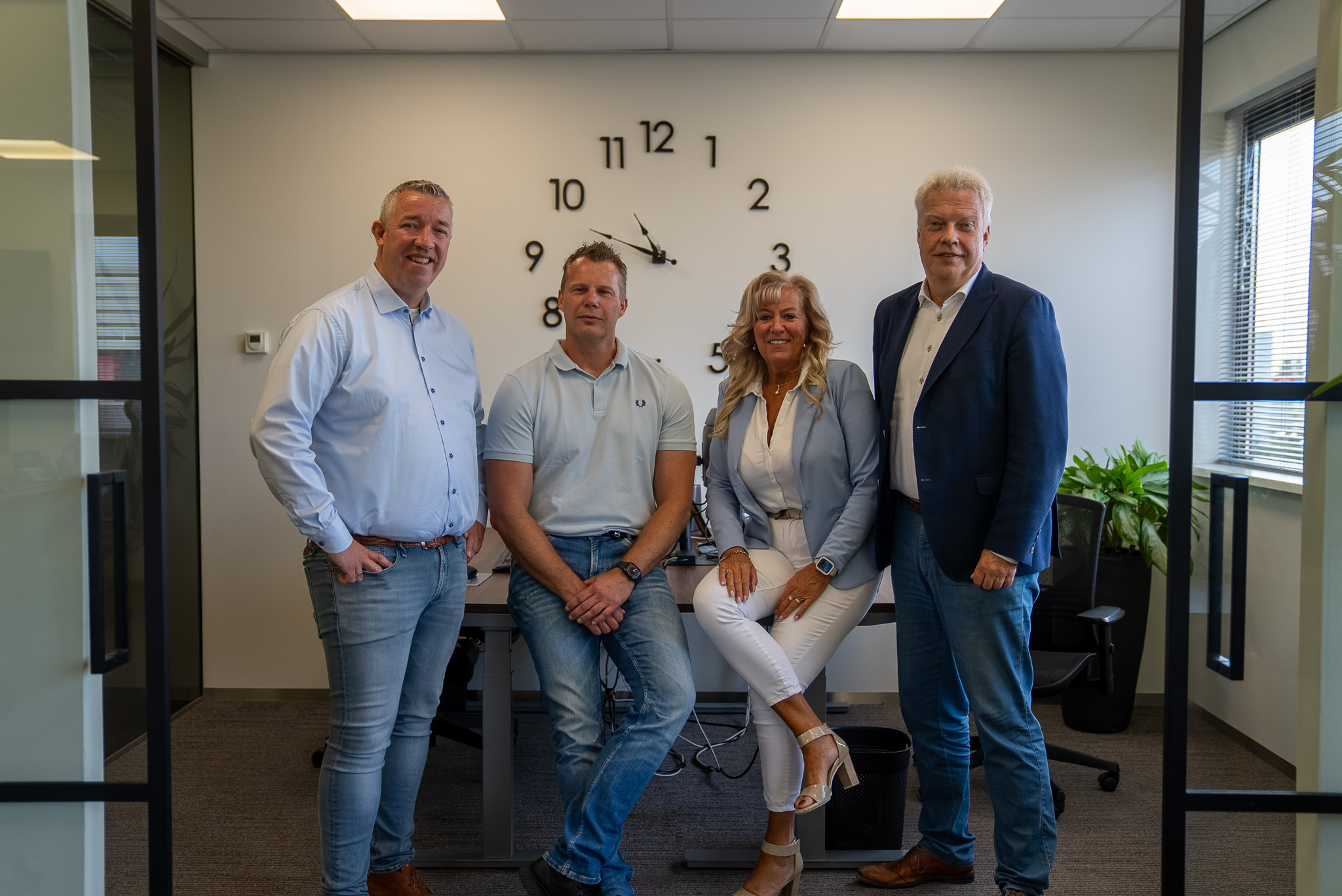 Bron: Westland Adviesgroep. V.l.n.r.: Patrick Volkering, Rob Warmenhoven, Doreen van Adrichem, Ton van Adrichem.