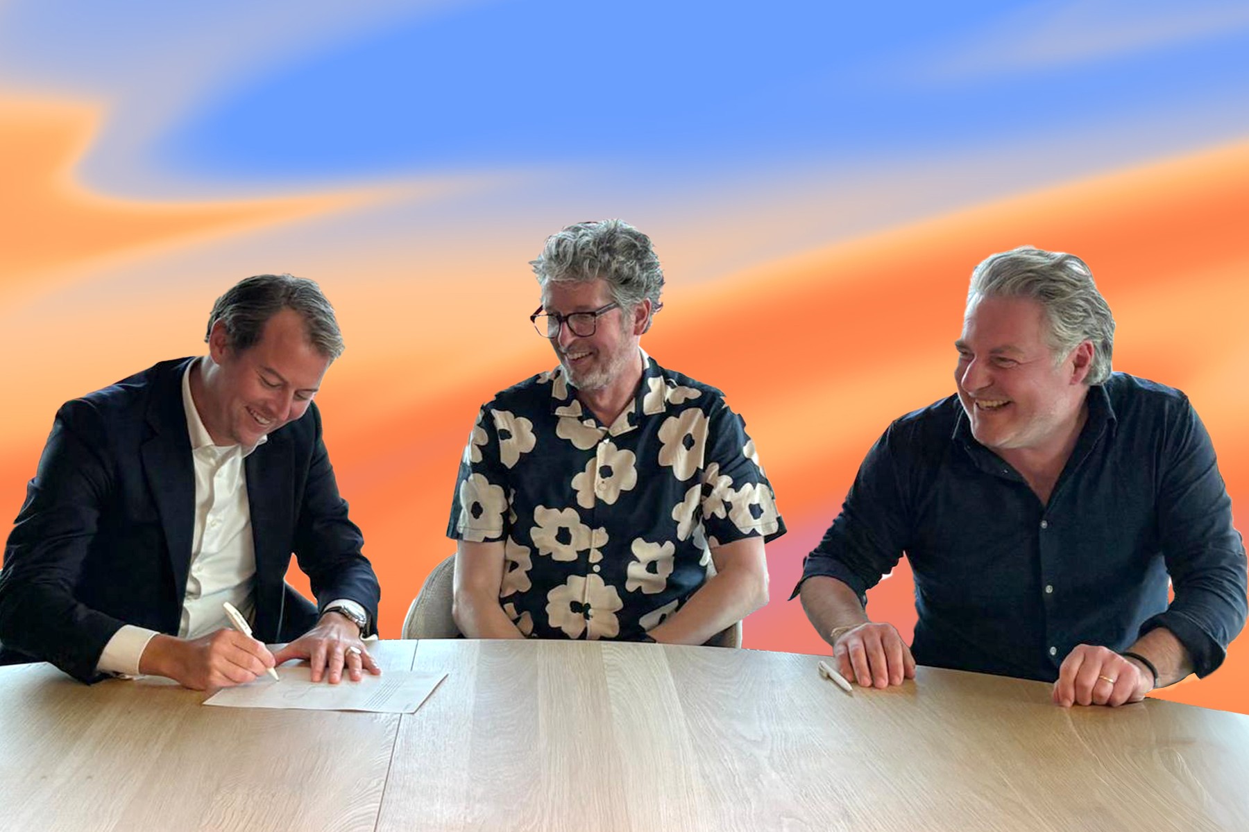 V.l.n.r.: Robin Bouman (Managing Director Yellowtail Conclusion), Niels de Keizer (Founder Faraday), Dirk Schluter (Founder Faraday) | Bron: Conclusion