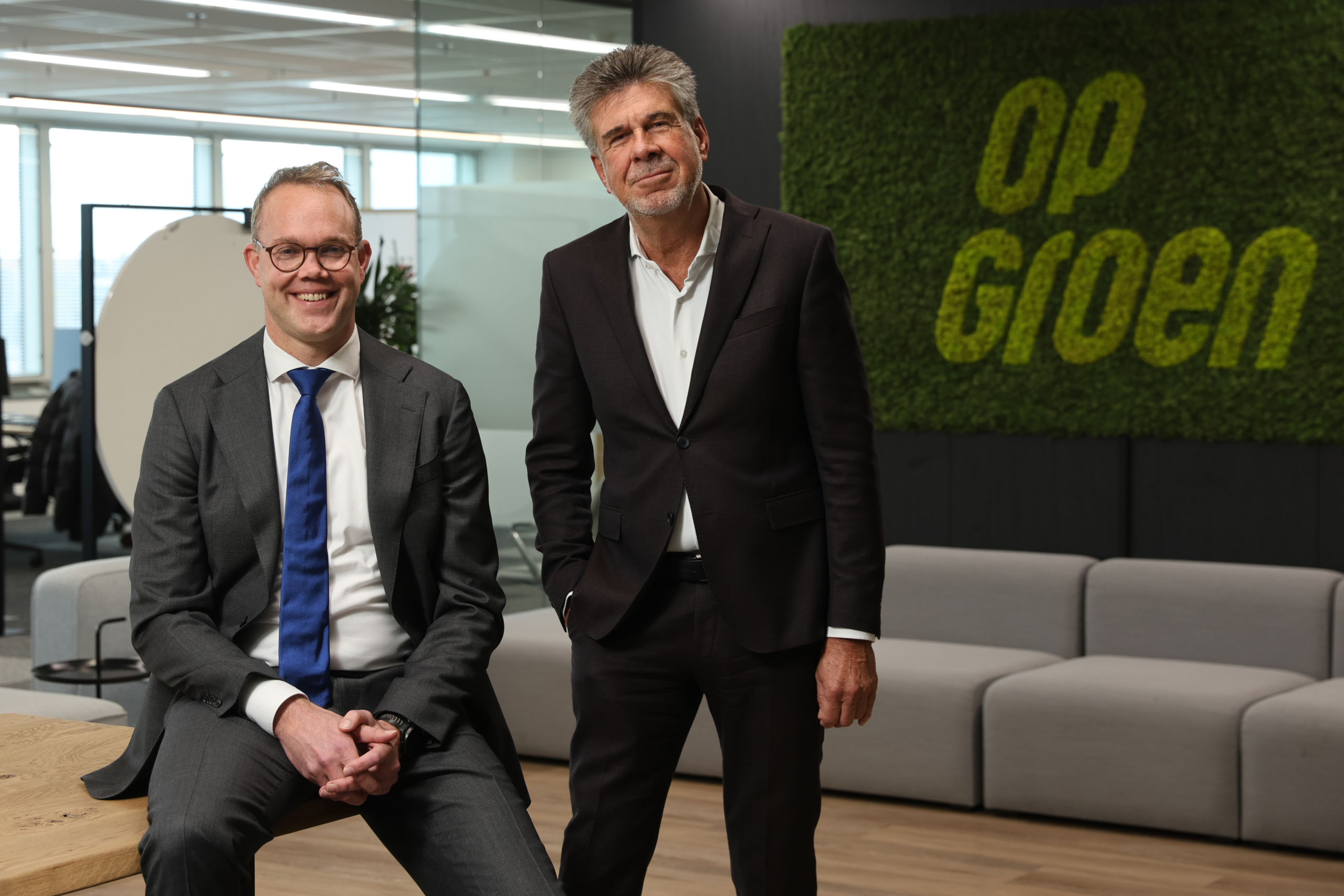 Ron Gardenier (CEO van OpGroen) en CFO Hermen Koole. Beeld: Dennis Wisse