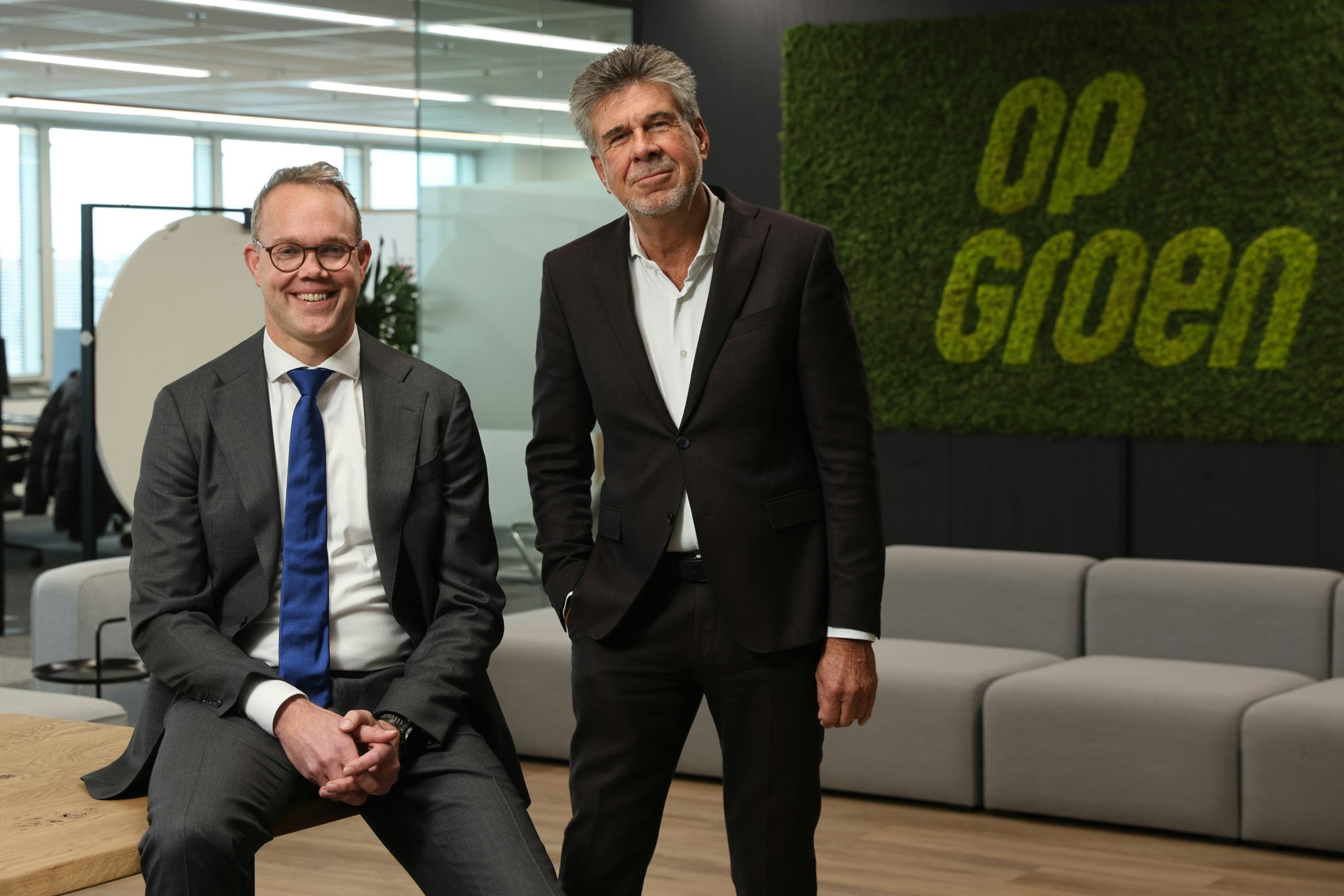 Ron Gardenier (CEO van OpGroen) en CFO Hermen Koole. Beeld: Dennis Wisse