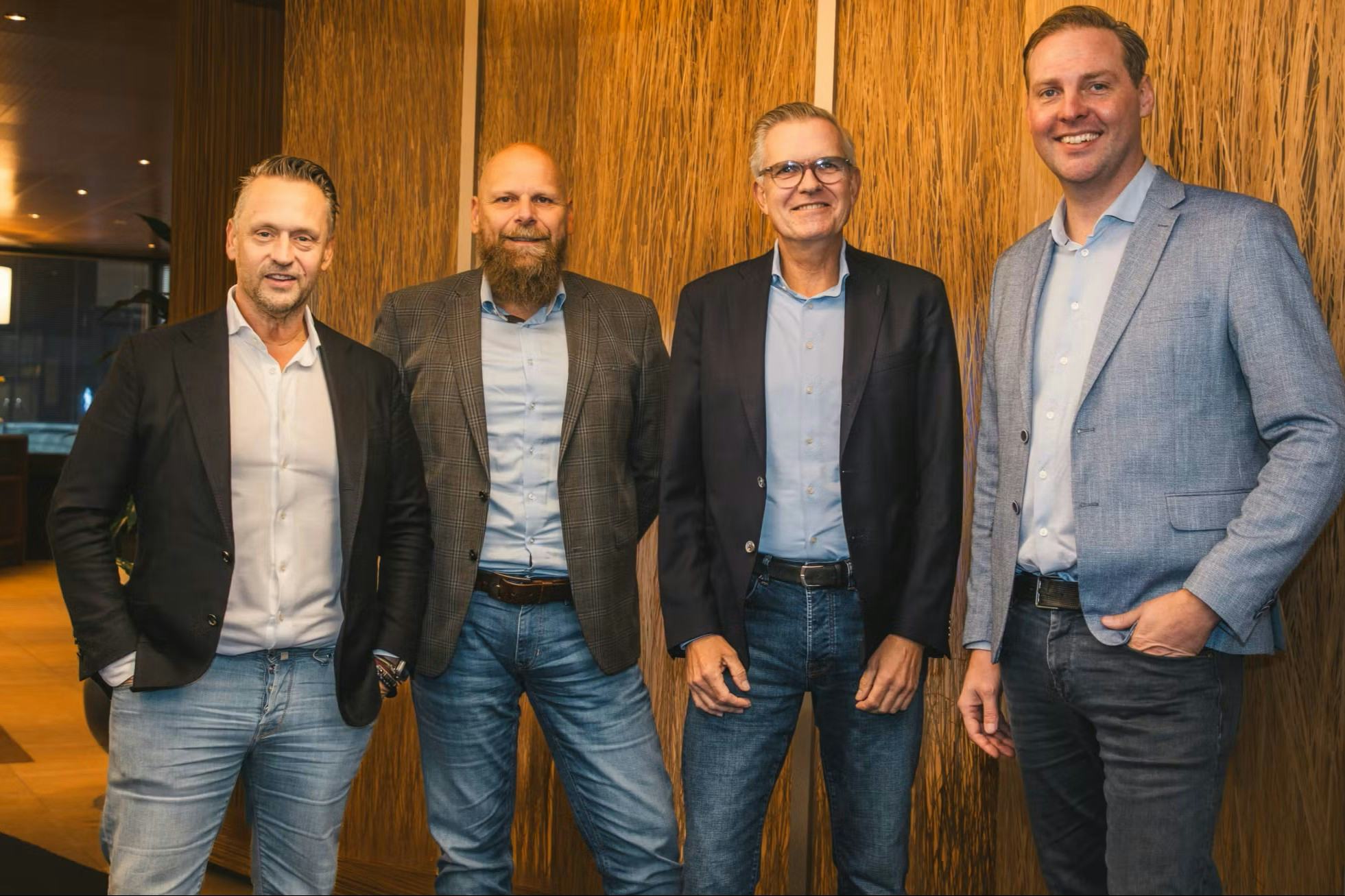 V.l.n.r.: Maurits Basters (BOUY), Arno van den Bosch (I4e), Coen Mom (Söderberg) en René Schickendantz (I4e) | Beeld: Söderberg & Partners