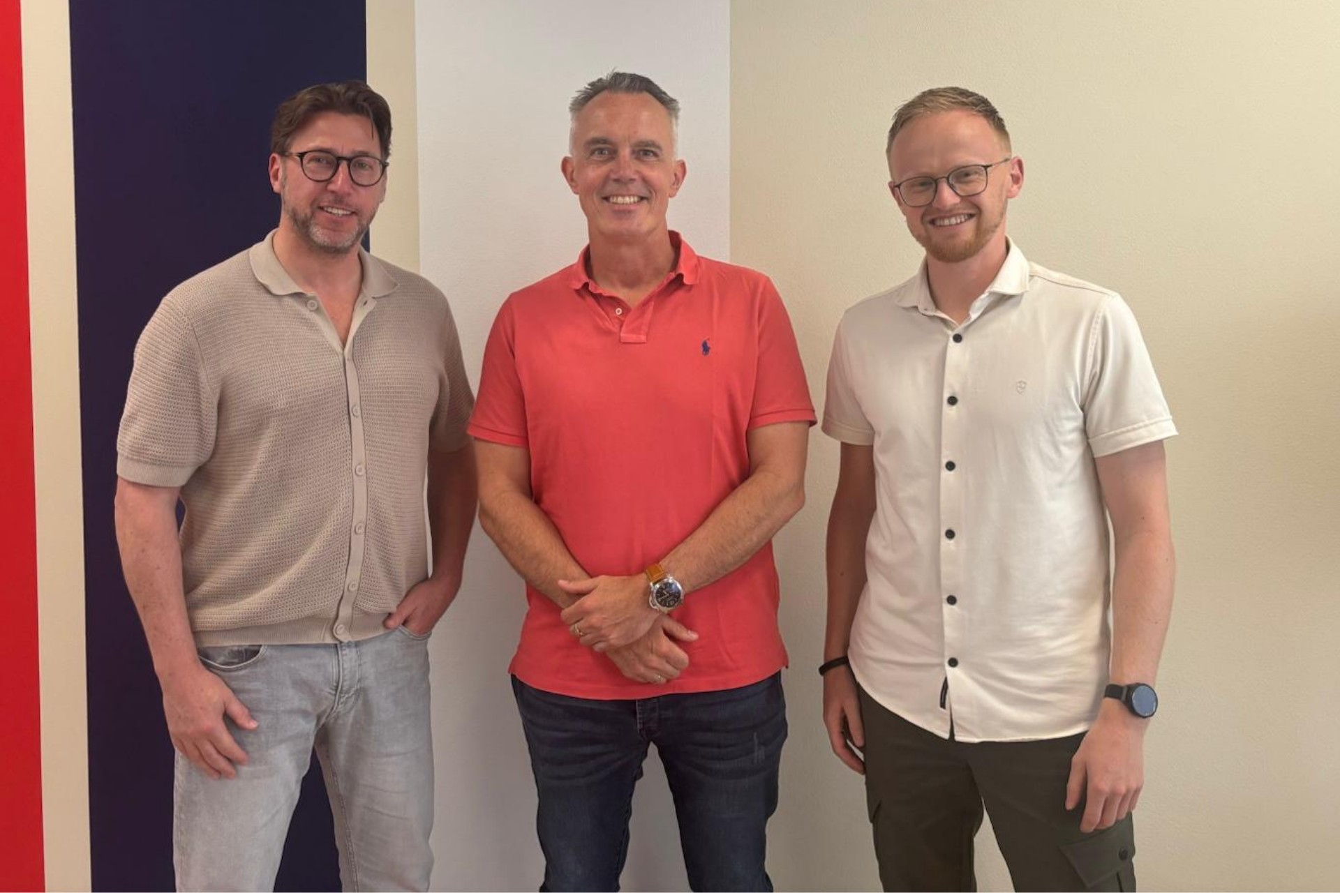 Vlnr: Mark van Maurik (GetMore Systems), Nathan Brouwer (Vitec Figlo) & Jos Bassa (GetMore Systems) | Beeld: Getmore Systems