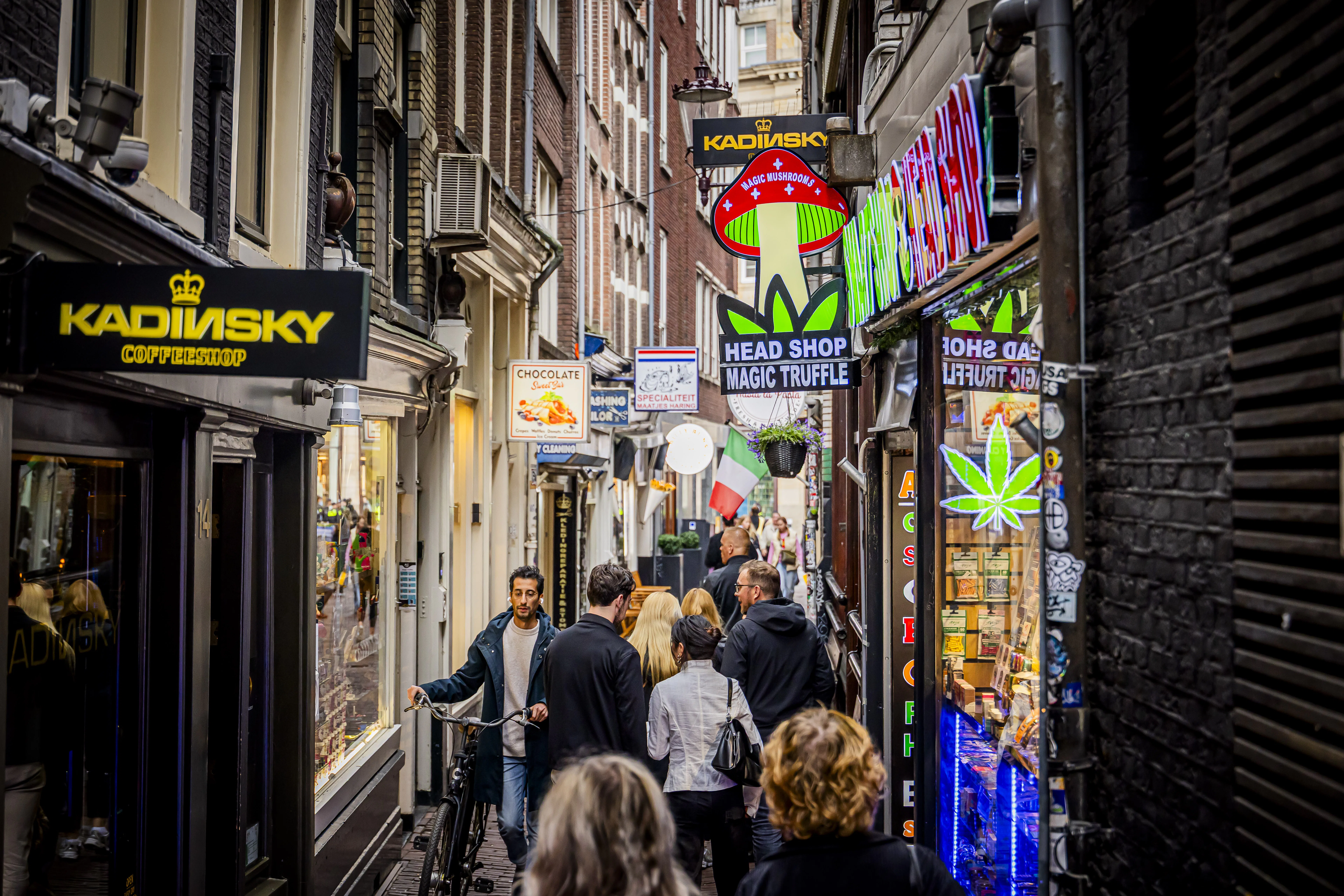 Vertrouwd Amsterdams straatbeeld: coffeeshops. Foto: Patrick van Katwijk / ANP